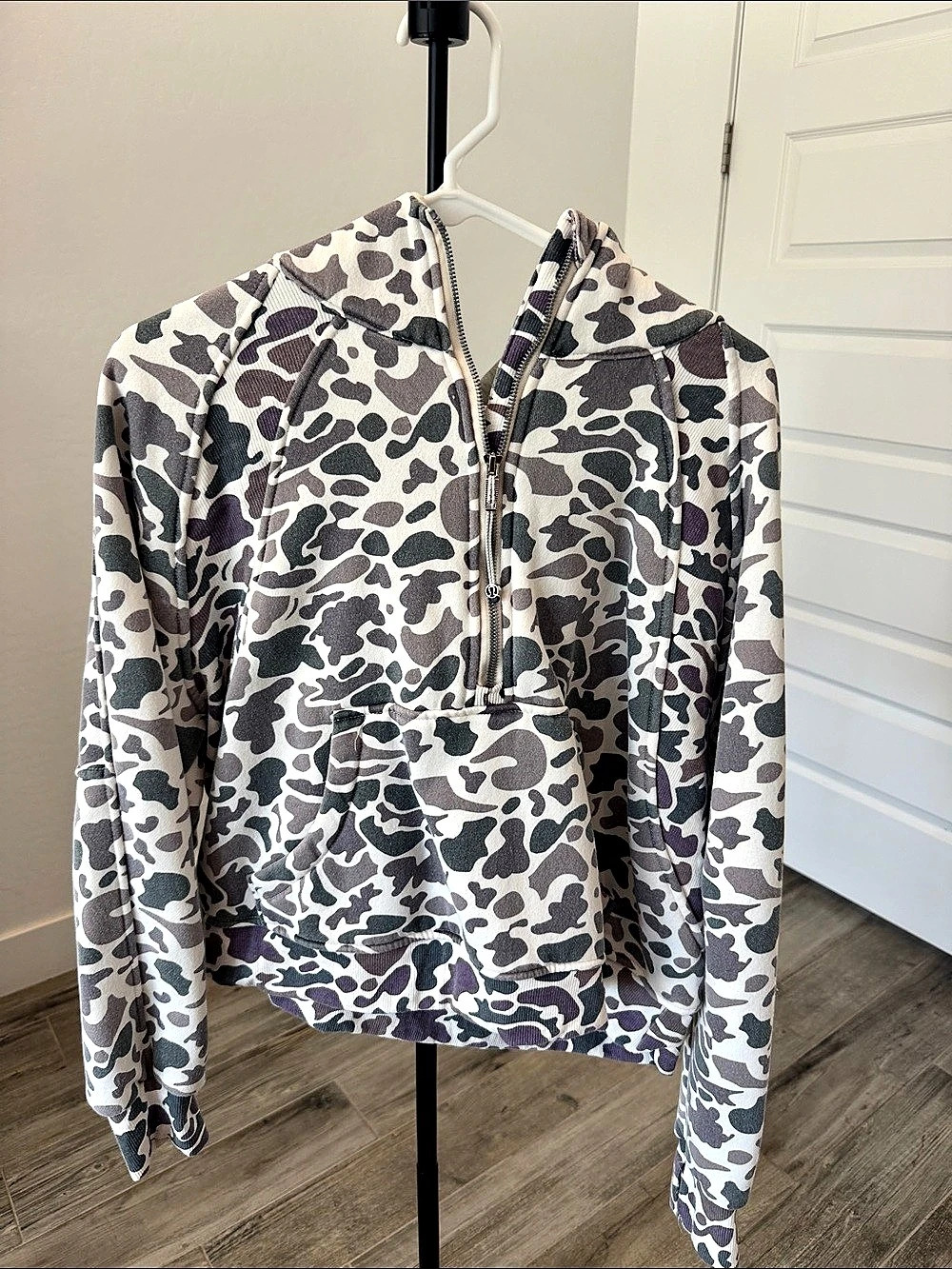 lululemon Scuba Oversized Fleece Funnel Neck *Jacquard Hoodie Gray & Purple